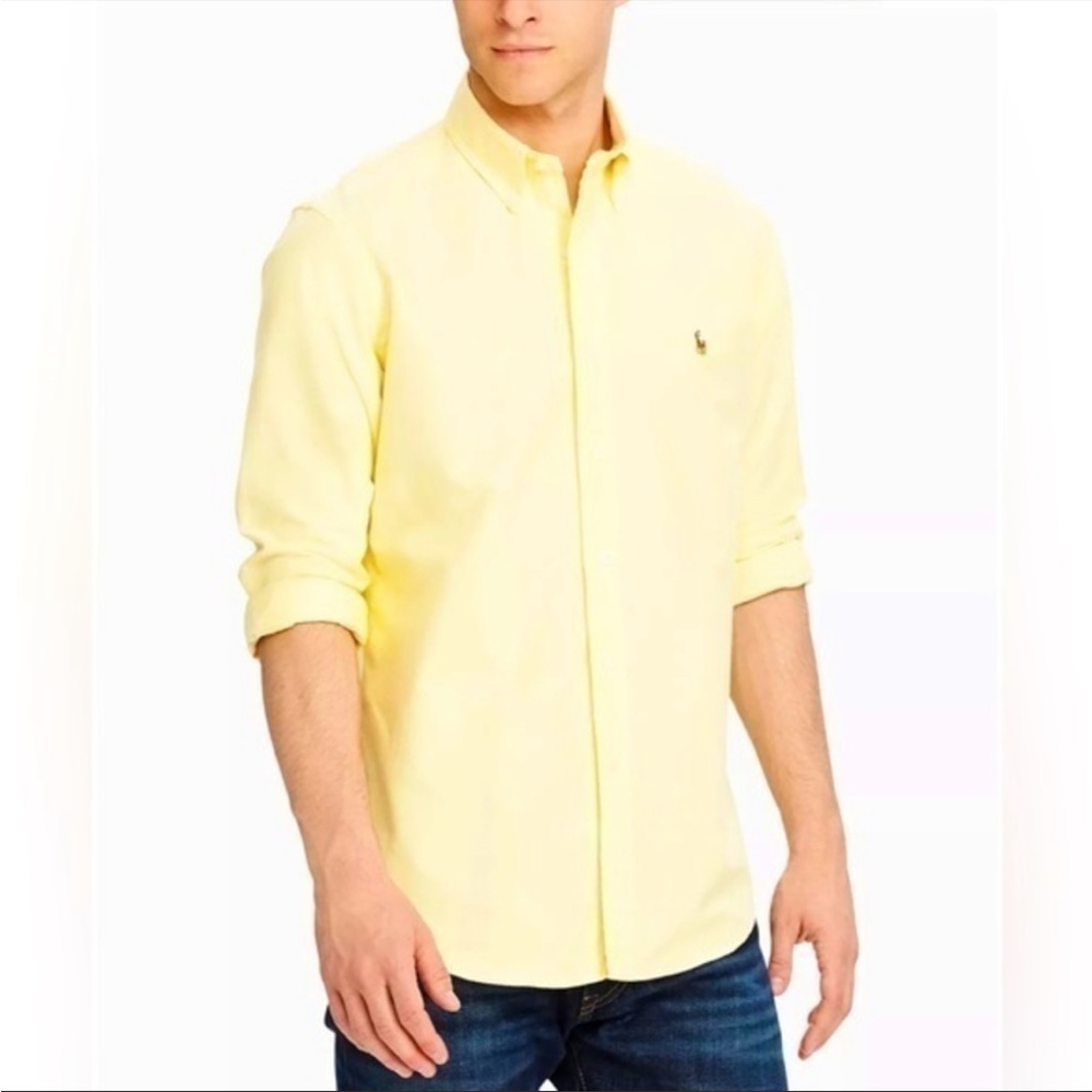 Ralph Lauren | 34/35 pinpoint Oxford Long Sleeve Button Down Yellow